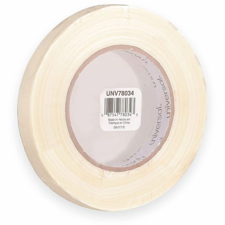 Image of Universal UNV78034 190# Medium Grade Filament Tape, 3" Core, 18 mm x 54.8 m, Clear