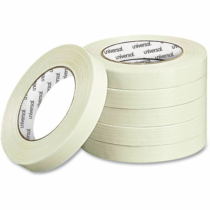 Image of Universal UNV78034 190# Medium Grade Filament Tape, 3" Core, 18 mm x 54.8 m, Clear