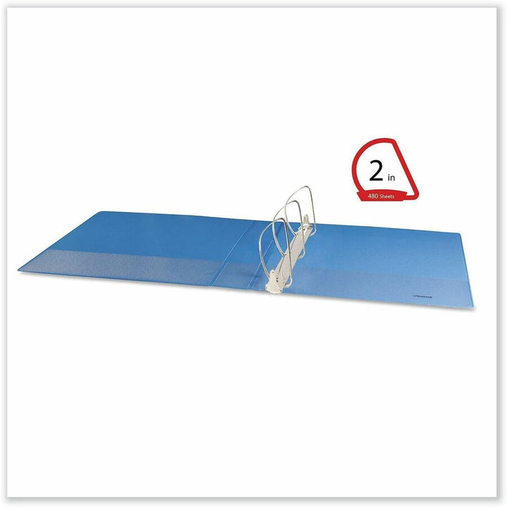 Image of Universal UNV20733 Slant D-Ring View Binder, 3 Rings, 2" Capacity, 11 x 8.5, Light Blue
