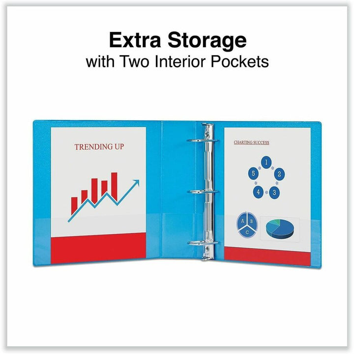 Image of Universal UNV20733 Slant D-Ring View Binder, 3 Rings, 2" Capacity, 11 x 8.5, Light Blue