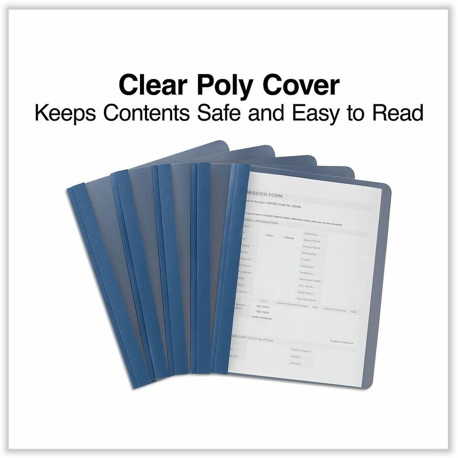 Image of Universal UNV56138EE Report Cover, 1/2" Folder Capacity, 8 1/2" x 11", 100 Sheets Capacity, 3 x 3-prong Fastener, Punched, 25 / Box