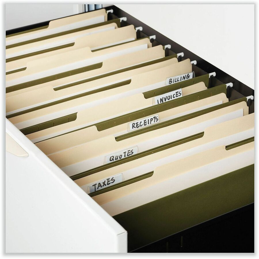 Image of Universal UNV14152 Hanging Folder, 8 1/2" x 14", 2" Expansion, Assorted Tab Position, 11 pt., Stock, Standard Green, 10% Recycled, 25 / Box