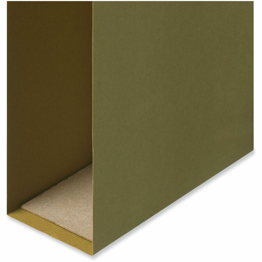 Image of Universal UNV14152 Hanging Folder, 8 1/2" x 14", 2" Expansion, Assorted Tab Position, 11 pt., Stock, Standard Green, 10% Recycled, 25 / Box