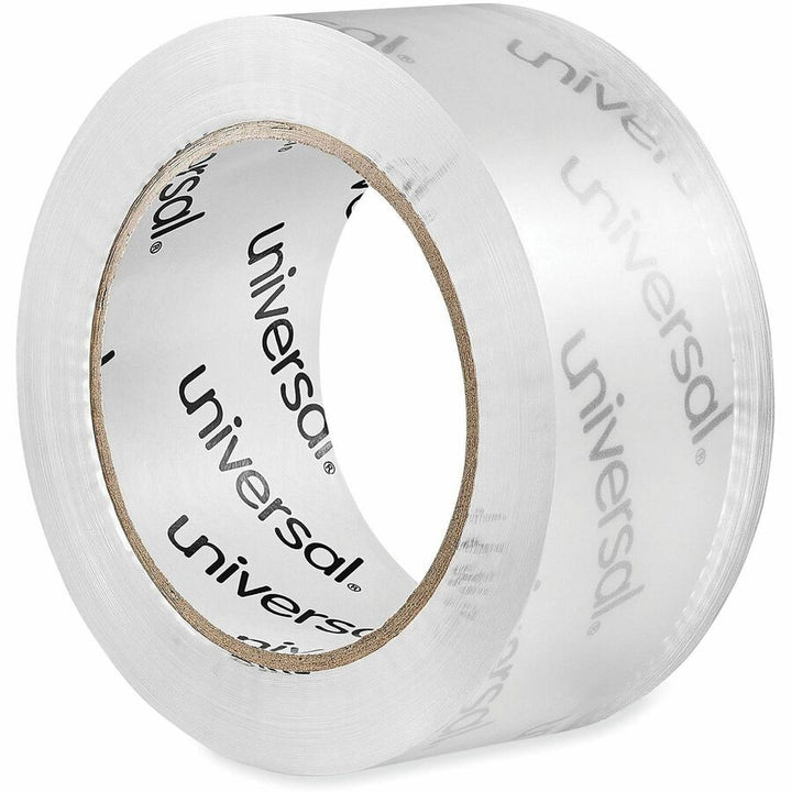 Image of Universal UNV63120 Packaging Tape, 109 yd Length x 1.88" W x 1.7 mil Thickness, 3" Core, Clear, Acrylic, Plastic Backing, 6 / Pack
