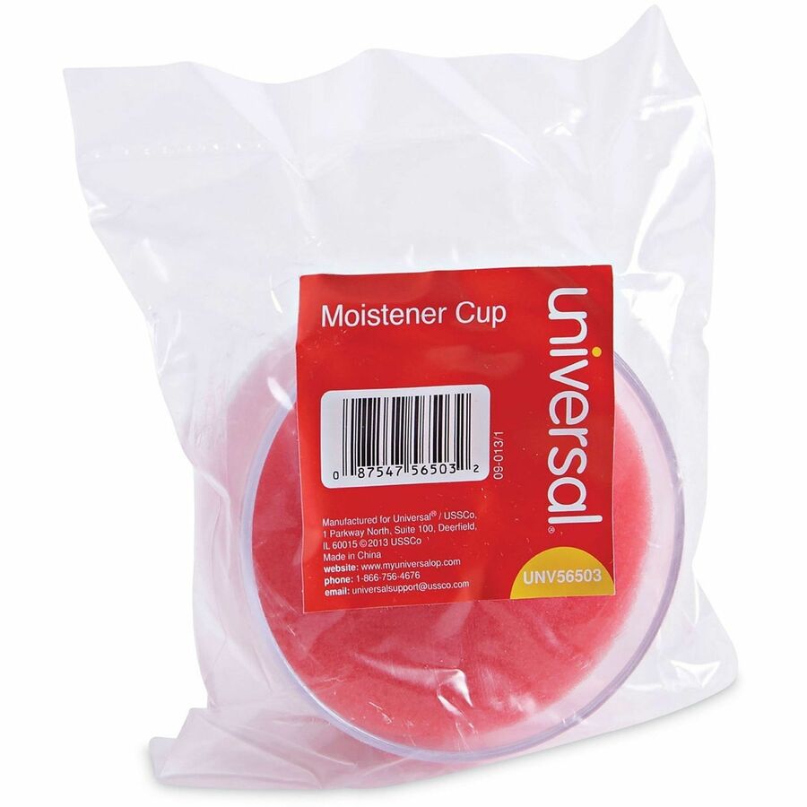 Image of Universal UNV56503 Envelope Moistener, Cup Style, Clear, Shatter Proof, 1 Each