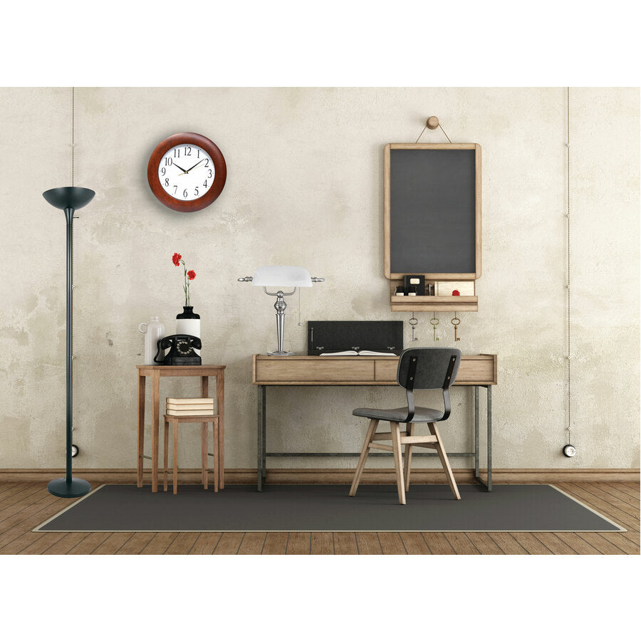 Image of Universal UNV10414 Wall Clock, Analog, Quartz, White Main Dial, Cherry Case, Wood, 1