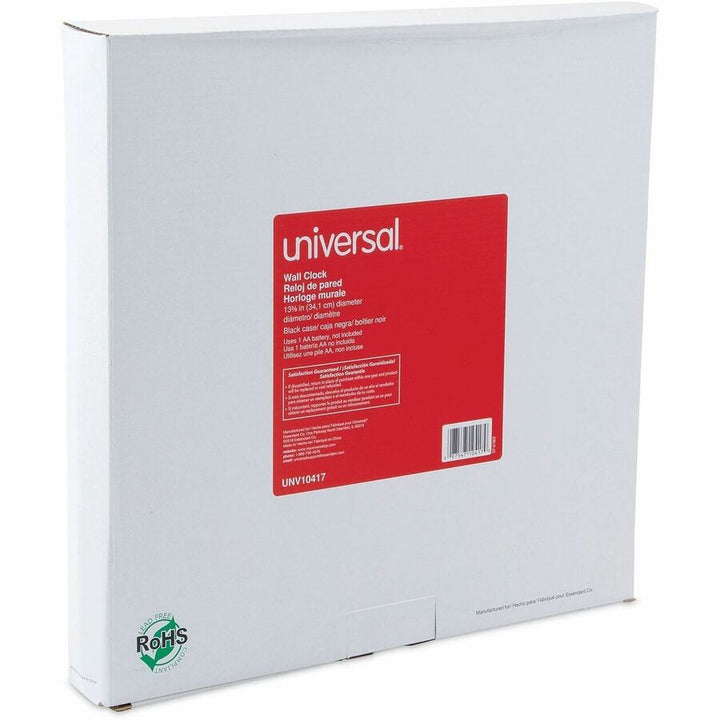 Image of Universal® Deluxe 13 1/2" Indoor/outdoor Atomic Clock, 13.5" Overall Diameter, Black Case, 1 Aa (sold Separately)