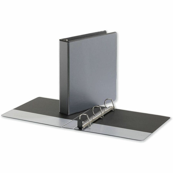 Image of Universal UNV30721 Deluxe Easy-to-Open D-Ring View Binder, 3 Rings, 1.5" Capacity, 11 x 8.5, Black