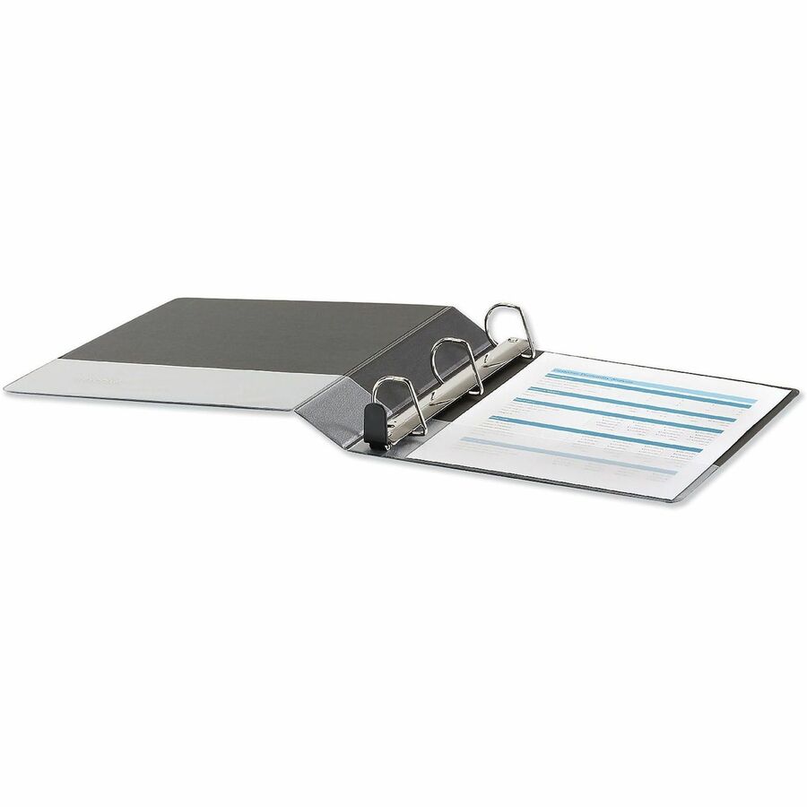 Image of Universal UNV30721 Deluxe Easy-to-Open D-Ring View Binder, 3 Rings, 1.5" Capacity, 11 x 8.5, Black