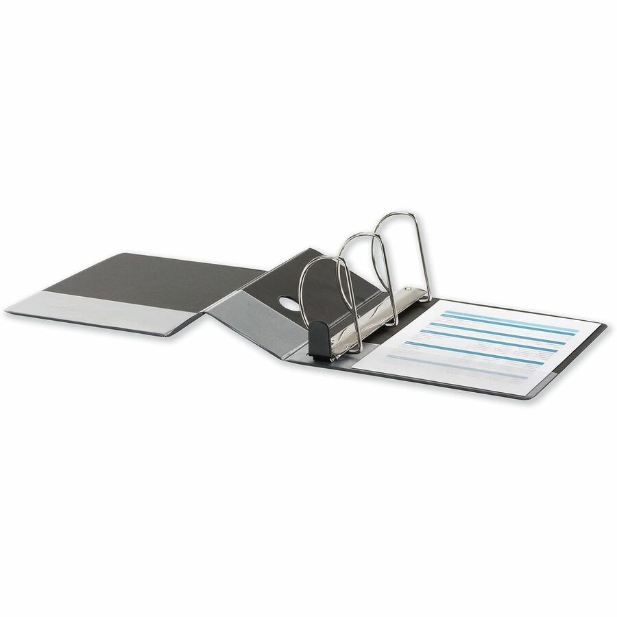 Image of Universal UNV30755 Deluxe Easy-to-Open D-Ring View Binder, 3 Rings, 5" Capacity, 11 x 8.5, Black