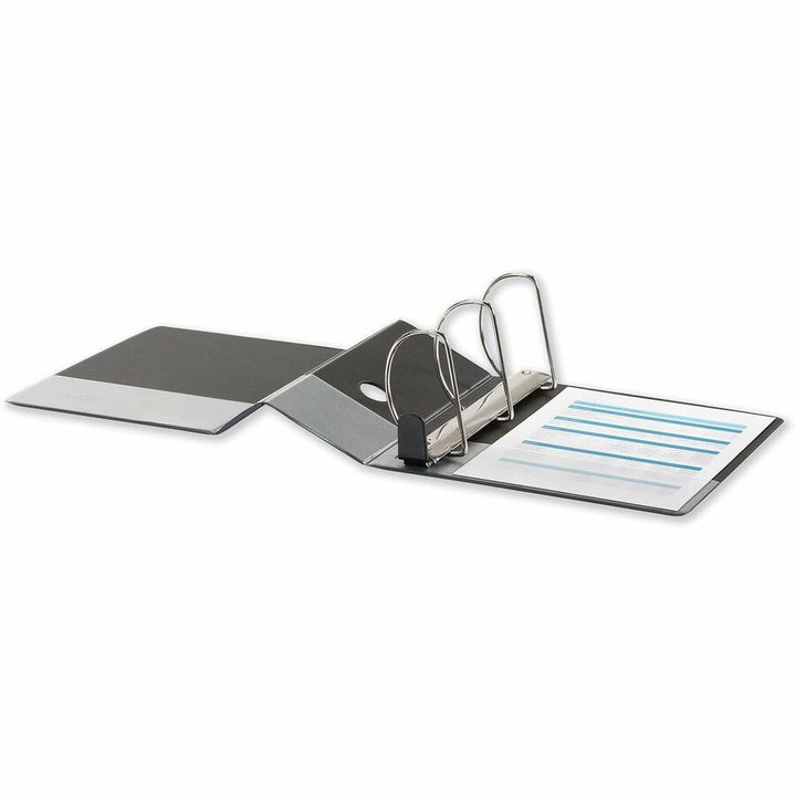 Image of Universal UNV30755 Deluxe Easy-to-Open D-Ring View Binder, 3 Rings, 5" Capacity, 11 x 8.5, Black