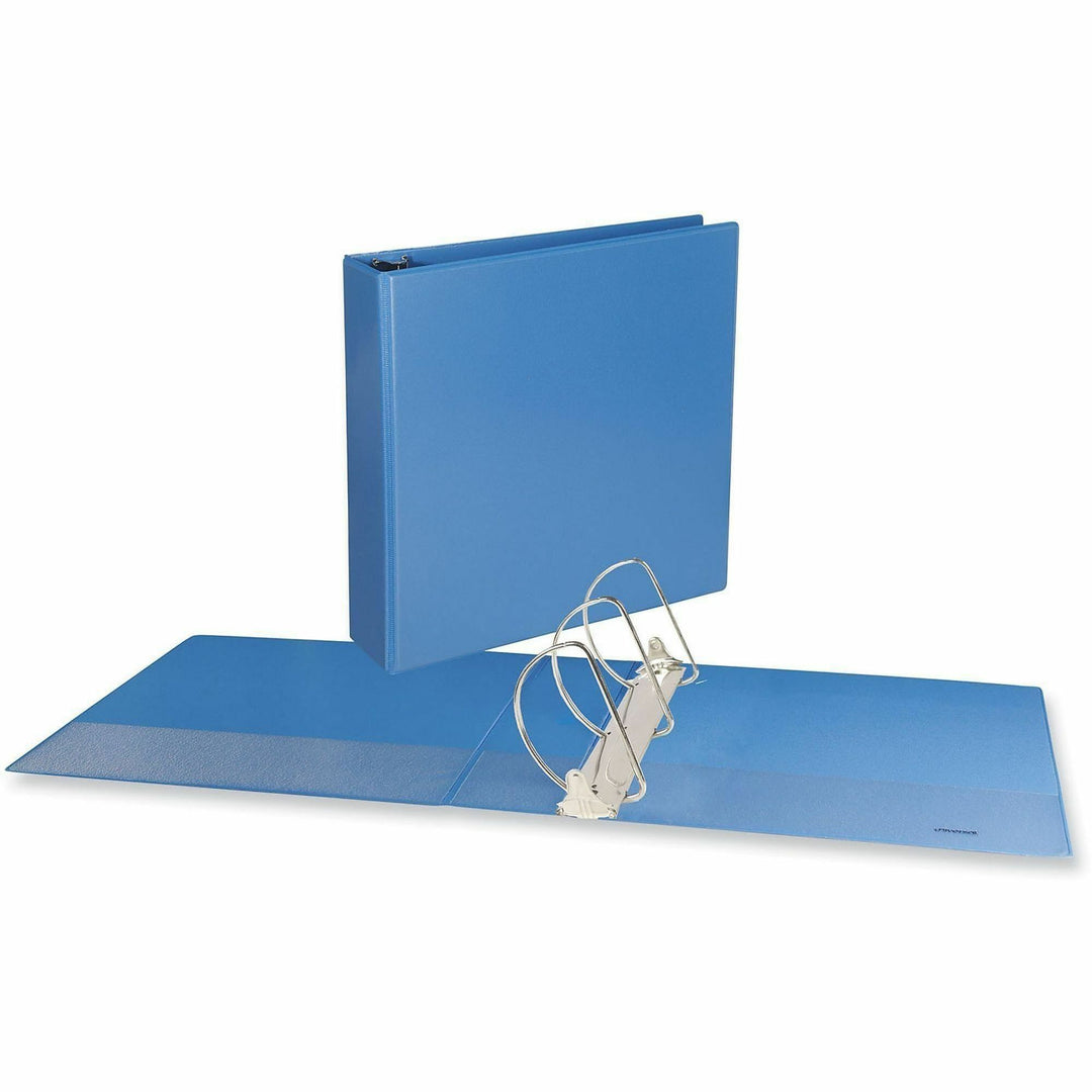 Image of Universal® Slant D-Ring View Binder, 3 Rings, 3" Capacity, 11 x 8.5, Light Blue