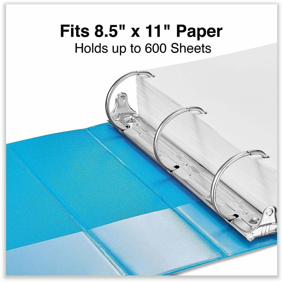 Image of Universal UNV20753 Slant D-Ring View Binder, 3 Rings, 3" Capacity, 11 x 8.5, Light Blue