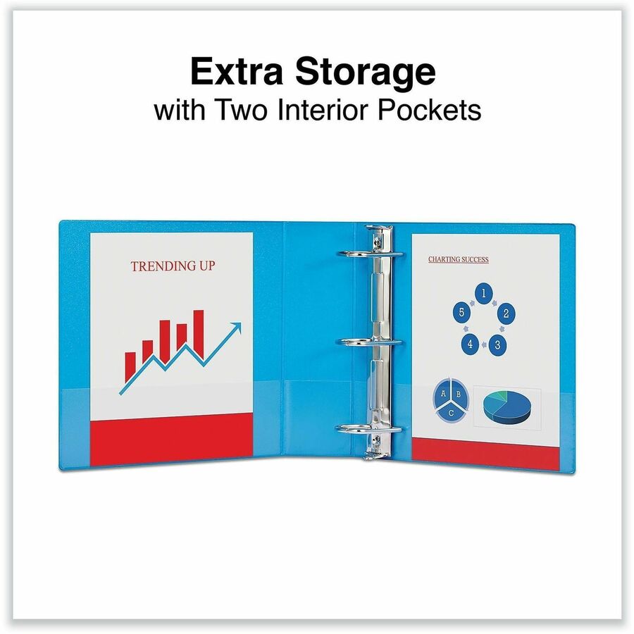 Image of Universal UNV20753 Slant D-Ring View Binder, 3 Rings, 3" Capacity, 11 x 8.5, Light Blue