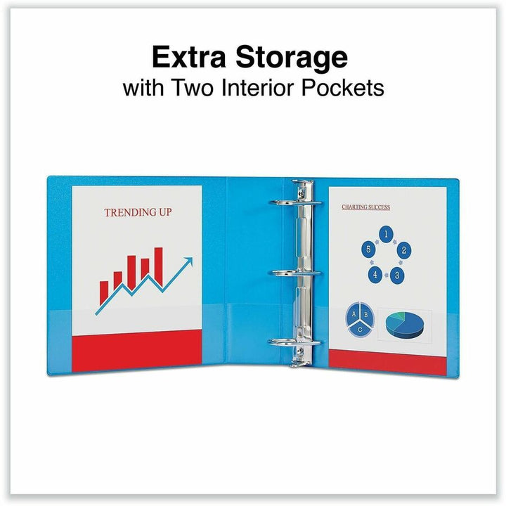 Image of Universal UNV20753 Slant D-Ring View Binder, 3 Rings, 3" Capacity, 11 x 8.5, Light Blue