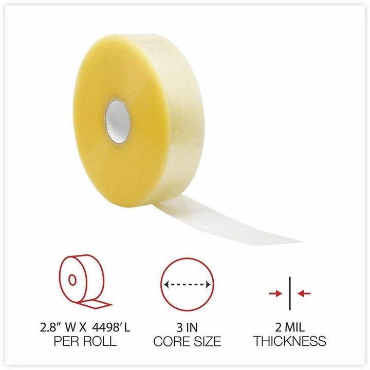 Image of Universal UFS913013 Clear Packaging Tape, 3" Core, 72 mm x 1,371 m, Clear, 4/Carton