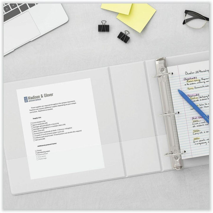 Image of Universal UNV20997 Slant D-Ring View Binder, 3 Rings, 5" Capacity, 11 x 8.5, White