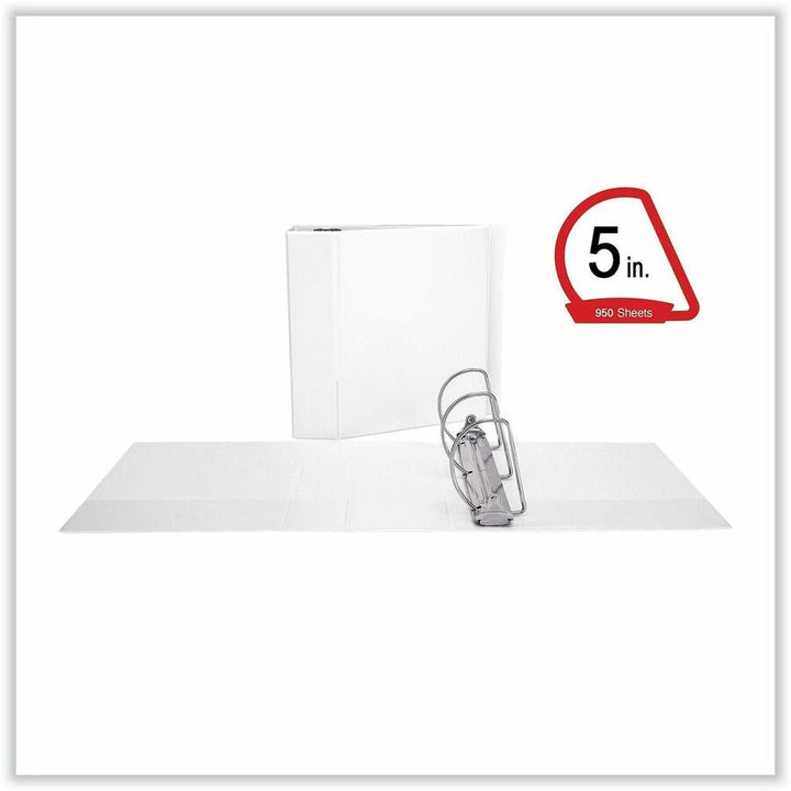 Image of Universal UNV20997 Slant D-Ring View Binder, 3 Rings, 5" Capacity, 11 x 8.5, White