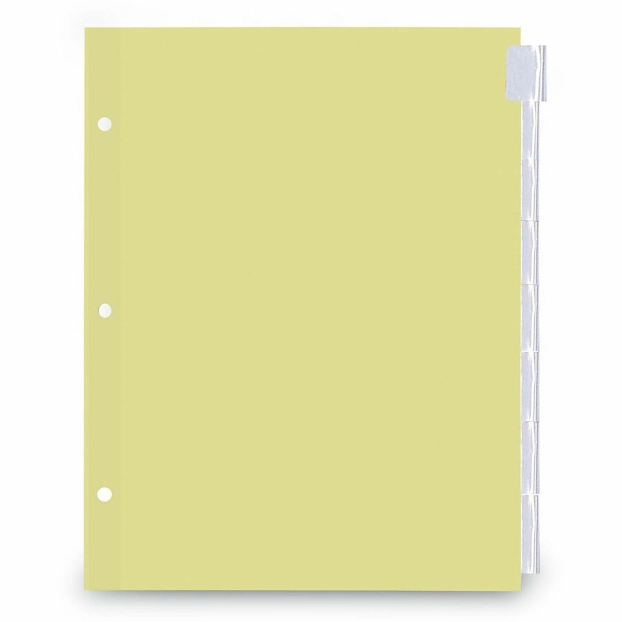 Image of Universal UNV21873 Insertable Tab Index, 8-Tab, 11 x 8.5, Buff, Clear Tabs, 6 Sets