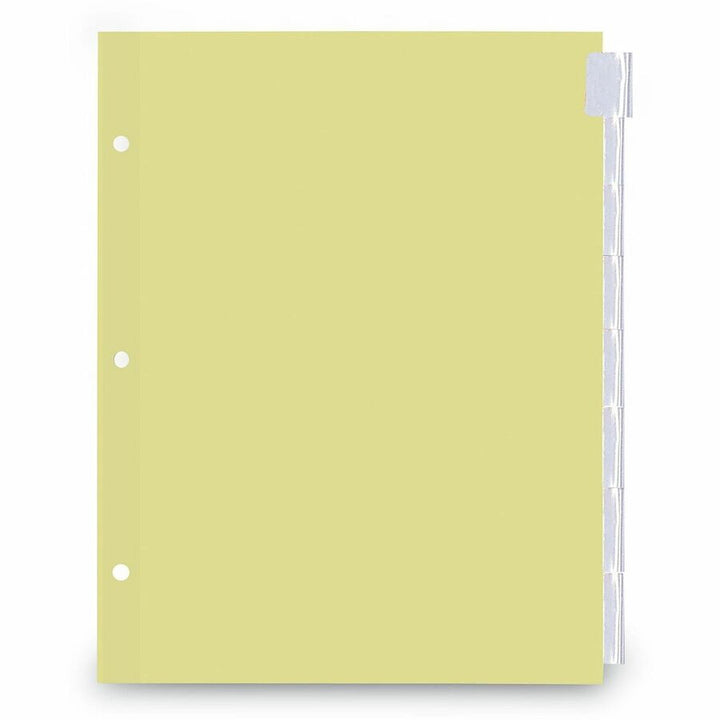Image of Universal UNV21873 Insertable Tab Index, 8-Tab, 11 x 8.5, Buff, Clear Tabs, 6 Sets