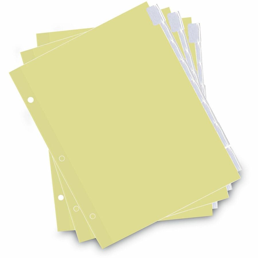 Image of Universal UNV21873 Insertable Tab Index, 8-Tab, 11 x 8.5, Buff, Clear Tabs, 6 Sets