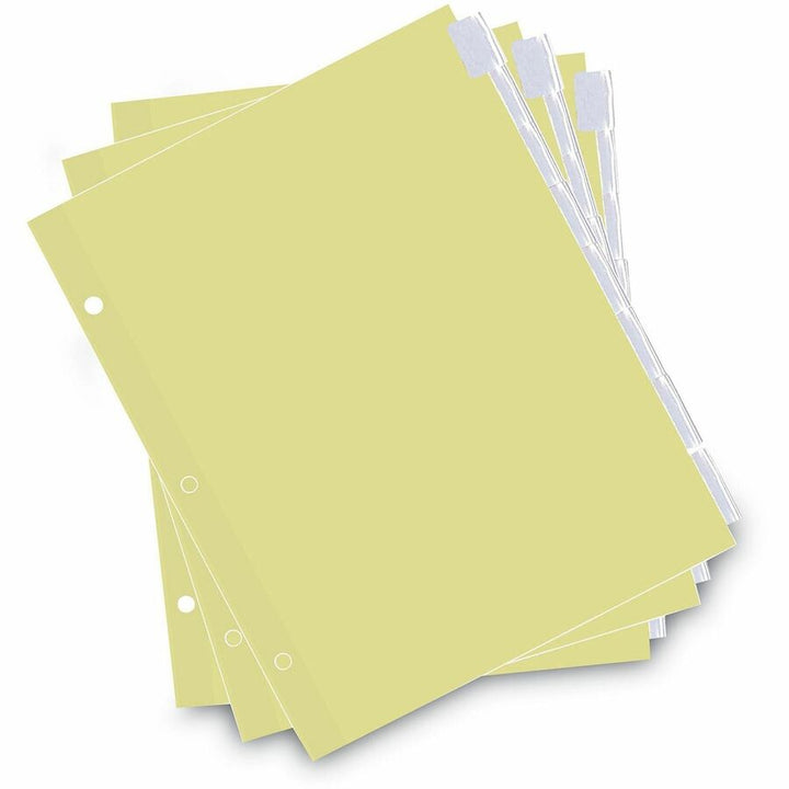 Image of Universal UNV21873 Insertable Tab Index, 8-Tab, 11 x 8.5, Buff, Clear Tabs, 6 Sets