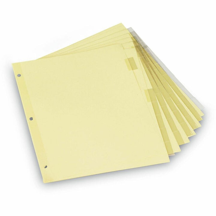 Image of Universal UNV21873 Insertable Tab Index, 8-Tab, 11 x 8.5, Buff, Clear Tabs, 6 Sets