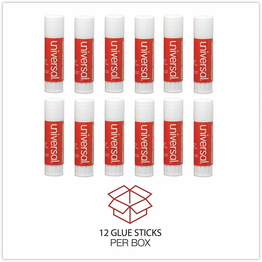Image of Universal UNV75750 Glue Stick, 0.74 oz, Clear, 12 / Pack