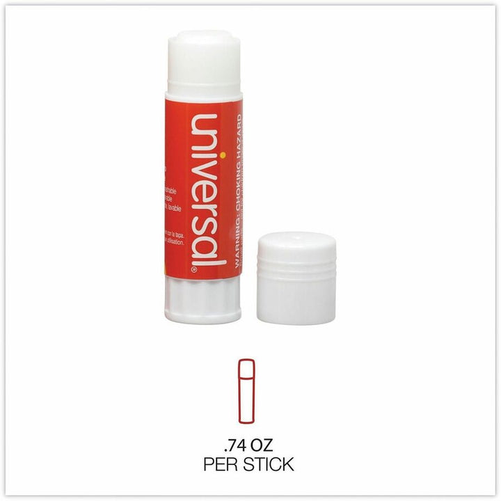 Image of Universal UNV75750 Glue Stick, 0.74 oz, Clear, 12 / Pack