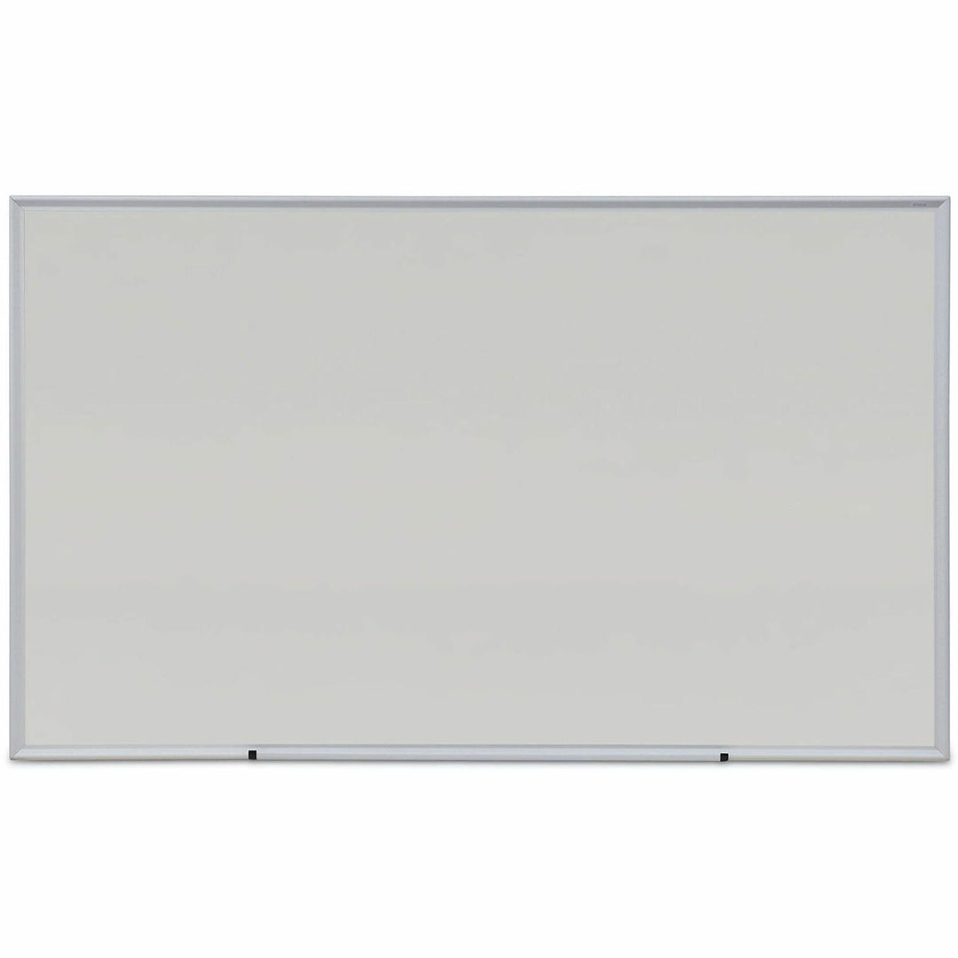 Image of Universal® Deluxe Melamine Dry Erase Board, 60" x 36", White Surface, Anodized Aluminum Frame