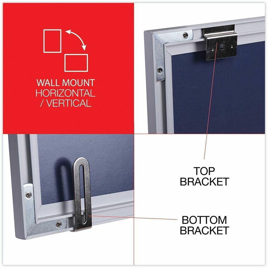 Image of Universal UNV43625 Dry Erase Board, 60" (5 ft) Width x 36" (3 ft) Height, White Melamine Surface, Anodized Aluminum Frame, 1 Each