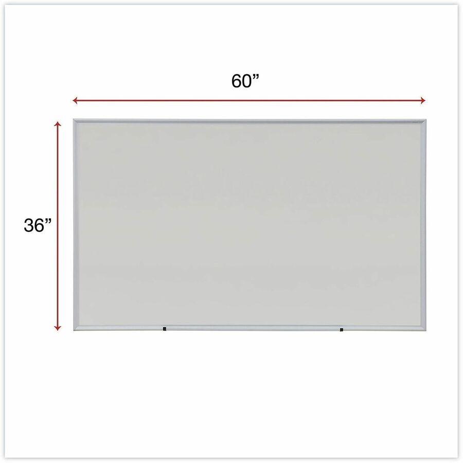 Image of Universal UNV43625 Dry Erase Board, 60" (5 ft) Width x 36" (3 ft) Height, White Melamine Surface, Anodized Aluminum Frame, 1 Each