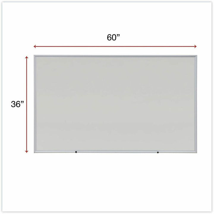 Image of Universal UNV43625 Dry Erase Board, 60" (5 ft) Width x 36" (3 ft) Height, White Melamine Surface, Anodized Aluminum Frame, 1 Each