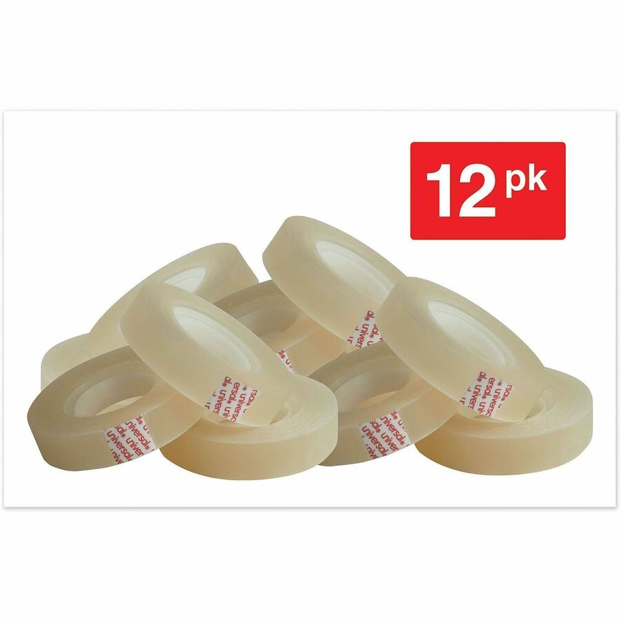 Image of Universal UNV81236VP Invisible Tape, 1" Core, 0.5" x 36 yds, Clear, 12/Pack