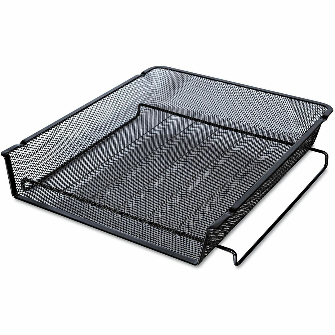 Image of Universal® Deluxe Mesh Stackable Front Load Tray, 1 Section, Letter Size Files, 11.25" X 13" X 2.75", Black
