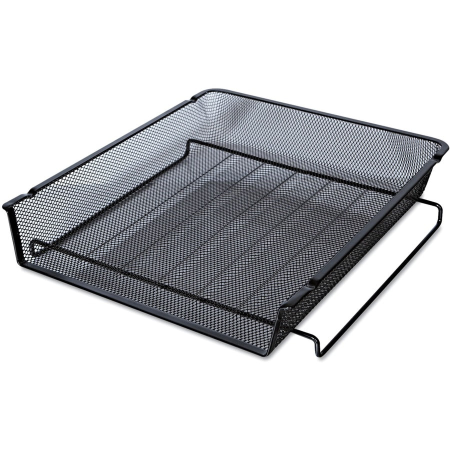 Image of Universal® Deluxe Mesh Stackable Front Load Tray, 1 Section, Letter Size Files, 11.25" X 13" X 2.75", Black