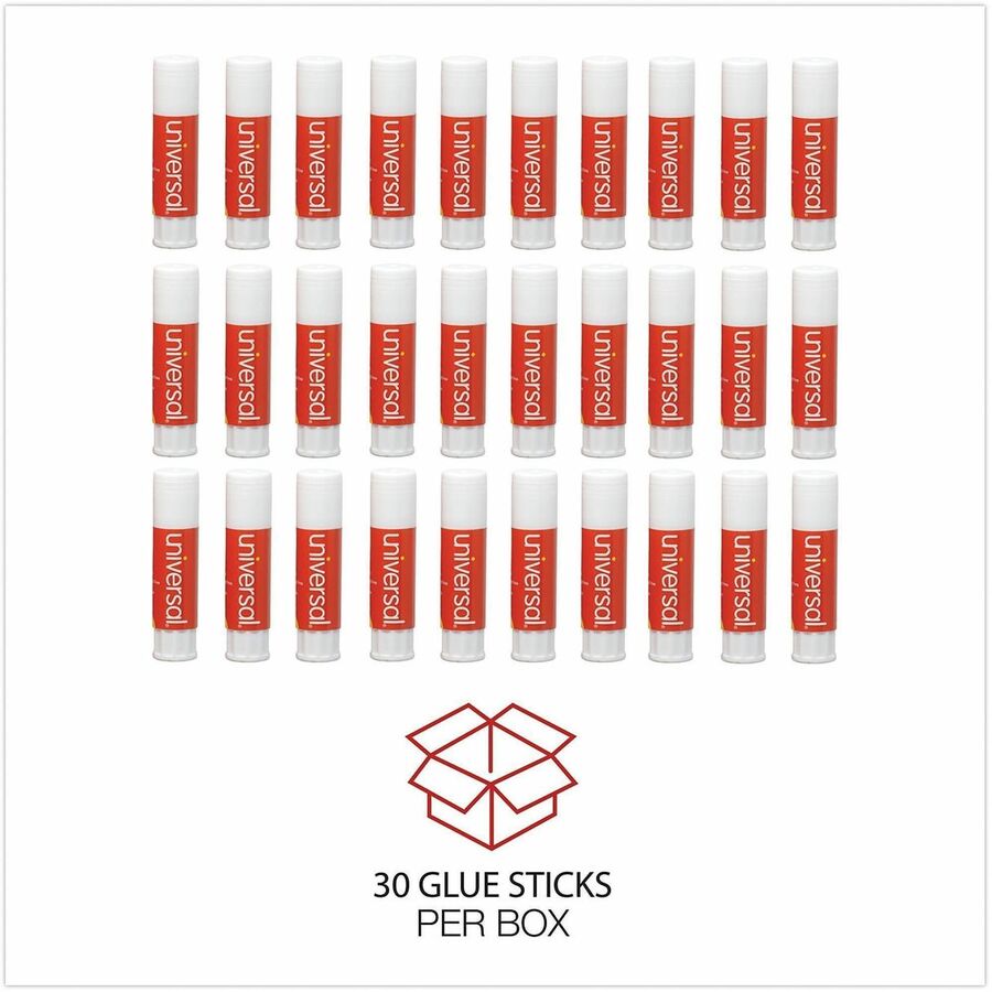 Image of Universal UNV75748VP Glue Stick, 0.28 oz, Clear, 30 / Pack