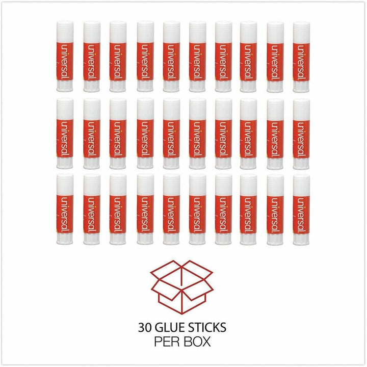 Image of Universal UNV75748VP Glue Stick, 0.28 oz, Clear, 30 / Pack