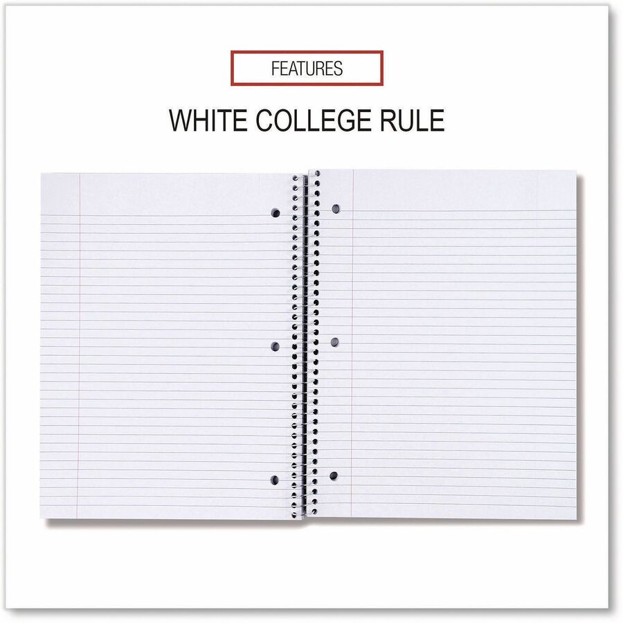 Image of Universal® Wirebound Notebook, 5-Subject, Medium/College Rule, Black Cover, (200) 11 x 8.5 Sheets