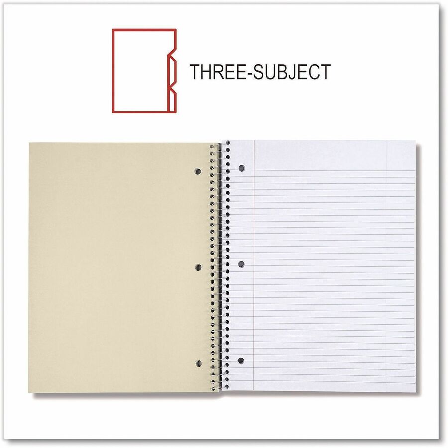 Image of Universal® Wirebound Notebook, 5-Subject, Medium/College Rule, Black Cover, (200) 11 x 8.5 Sheets