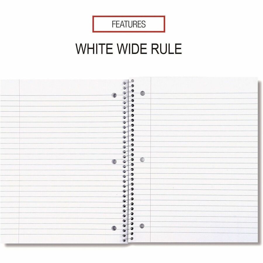 Image of Universal® Wirebound Notebook, 1-Subject, Wide/Legal Rule, Black Cover, (70) 10.5 x 8 Sheets