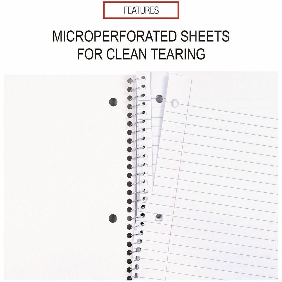 Image of Universal® Wirebound Notebook, 1-Subject, Wide/Legal Rule, Black Cover, (70) 10.5 x 8 Sheets