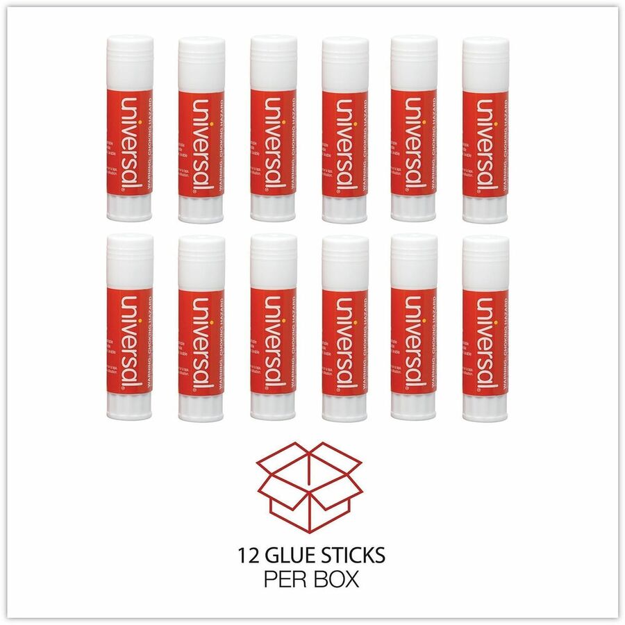Image of Universal UNV76752 Glue Stick, 1.30 oz, Clear, 12 / Pack