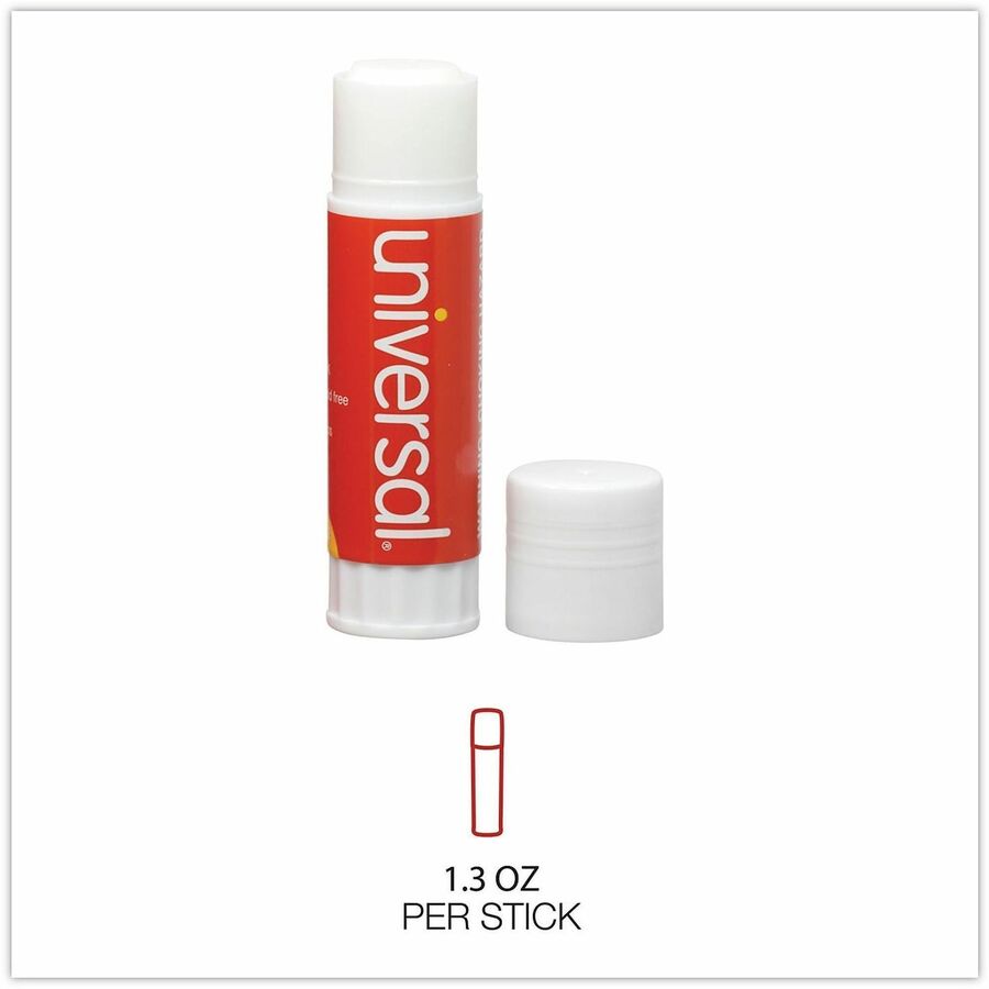 Image of Universal UNV76752 Glue Stick, 1.30 oz, Clear, 12 / Pack