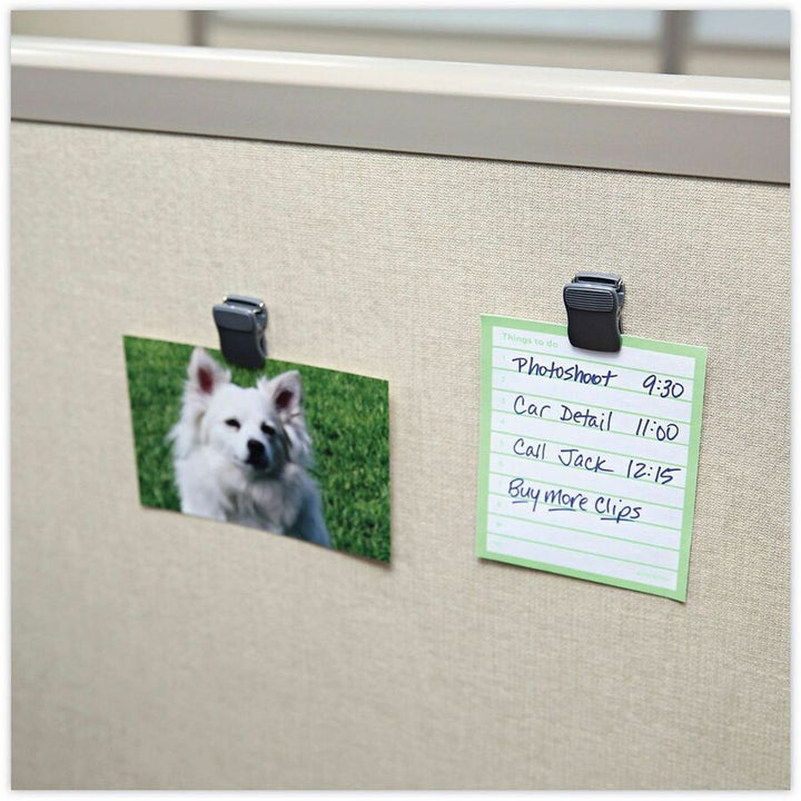Image of Universal UNV08221 Deluxe Recycled Cubicle Clips, 40 Sheet Capacity, Charcoal, 24/Pack