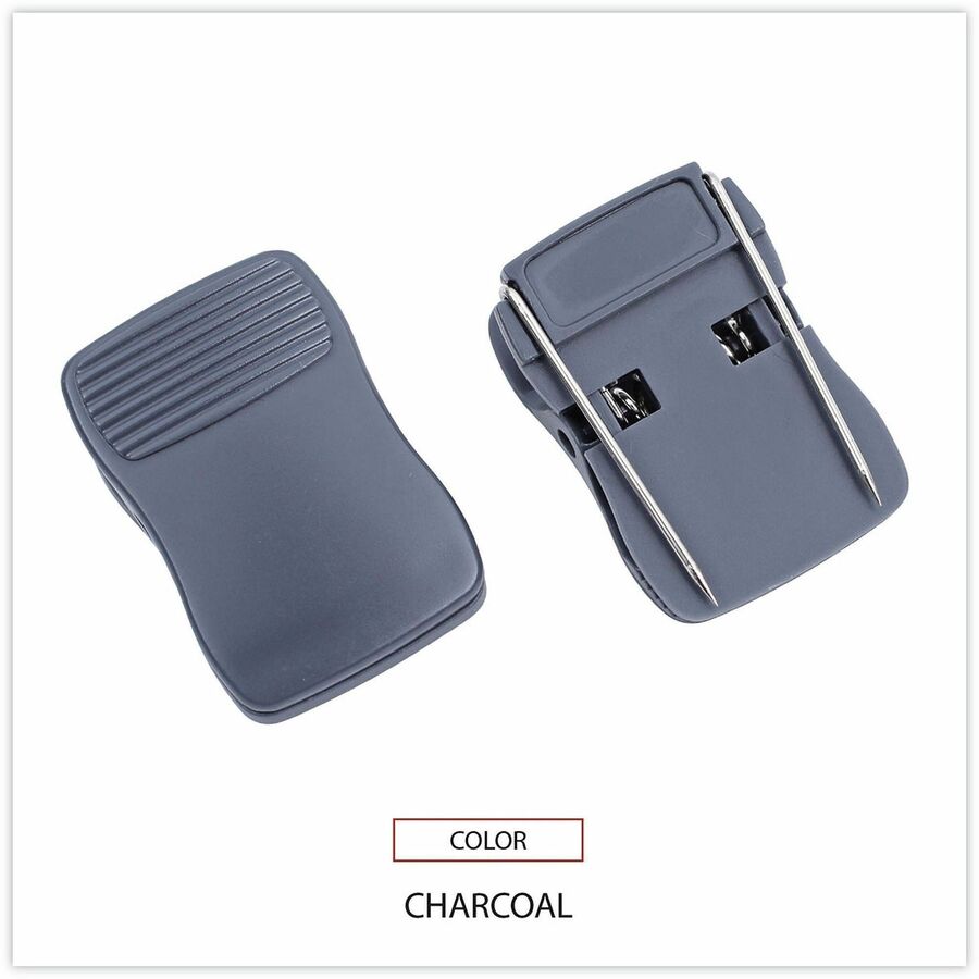 Image of Universal UNV08221 Deluxe Recycled Cubicle Clips, 40 Sheet Capacity, Charcoal, 24/Pack