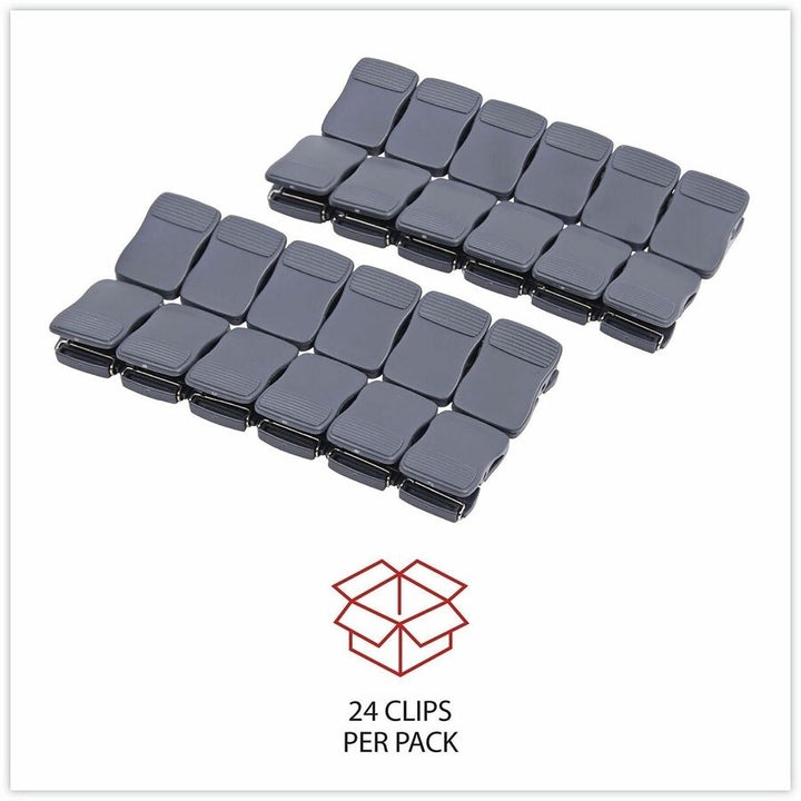 Image of Universal UNV08221 Deluxe Recycled Cubicle Clips, 40 Sheet Capacity, Charcoal, 24/Pack