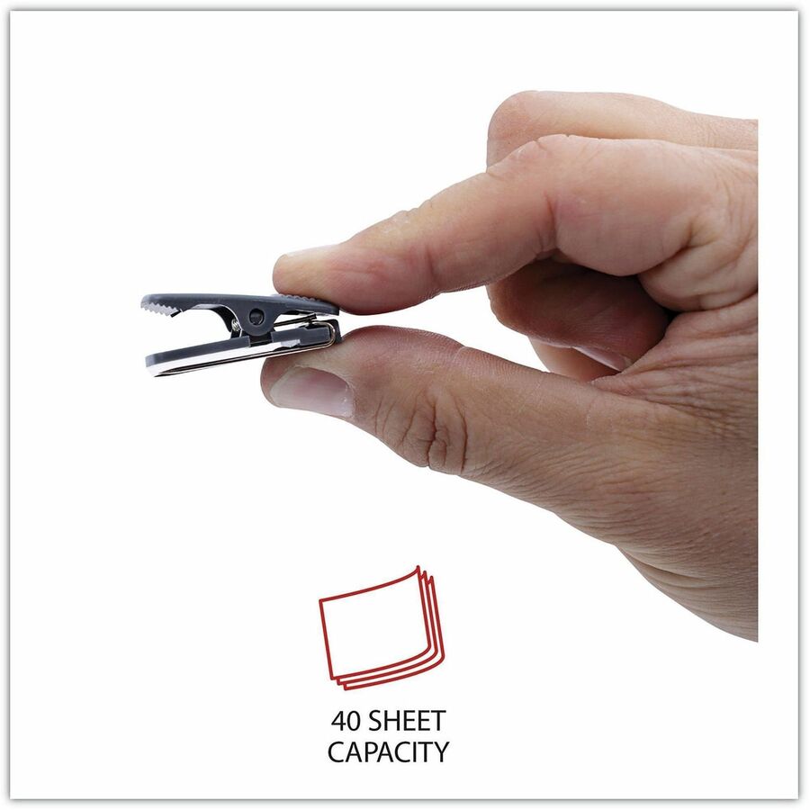 Image of Universal UNV08221 Deluxe Recycled Cubicle Clips, 40 Sheet Capacity, Charcoal, 24/Pack