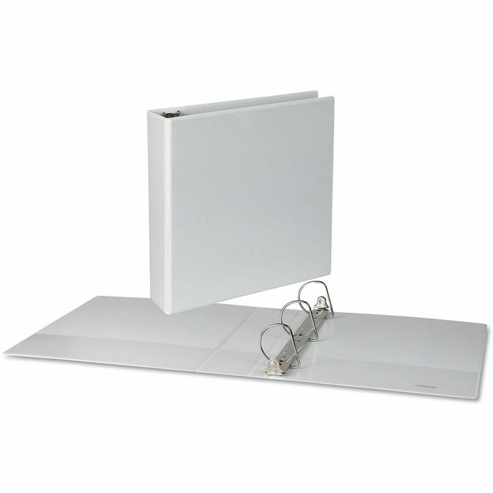 Image of Universal UNV20746PK Slant D-Ring View Binder, 3 Rings, 2" Capacity, 11 x 8.5, White, 4/Pack