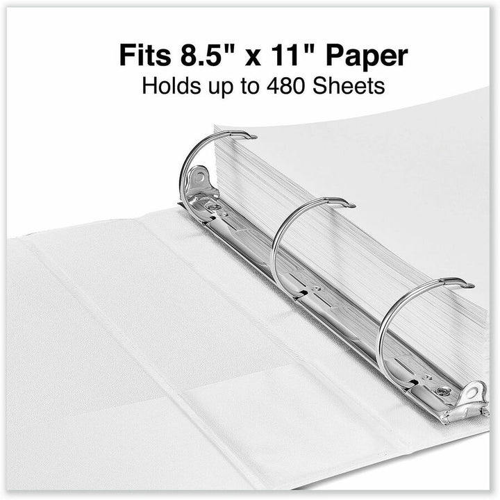 Image of Universal UNV20746PK Slant D-Ring View Binder, 3 Rings, 2" Capacity, 11 x 8.5, White, 4/Pack